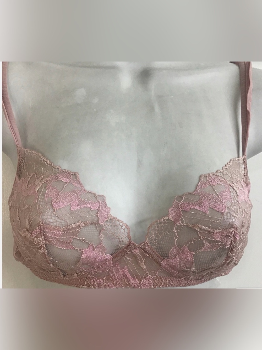 La Perla Bra Dusty Rose Pink Lace Translucent.New no tags